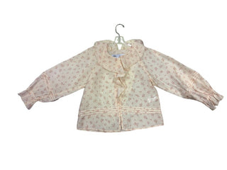 Zara Cream and Floral Pattern Ruffle Blouse , 8-9 years