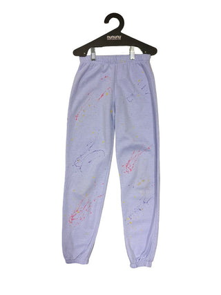Firehouse purple sweatpant with paint splatter, medium