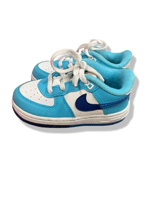 Nike Blue and white low dunks, 8 little kid