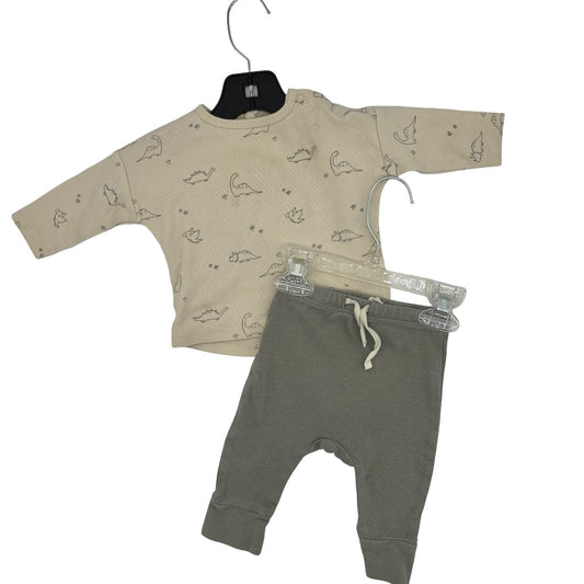 Quincy Mae Dinosaur long sleeve/pant set, 3-6 months