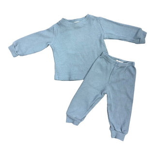 Mikki Rae Blue waffle set, 6-12 months