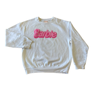 Barbie White crewneck w/pink Barbie, 14-16 years