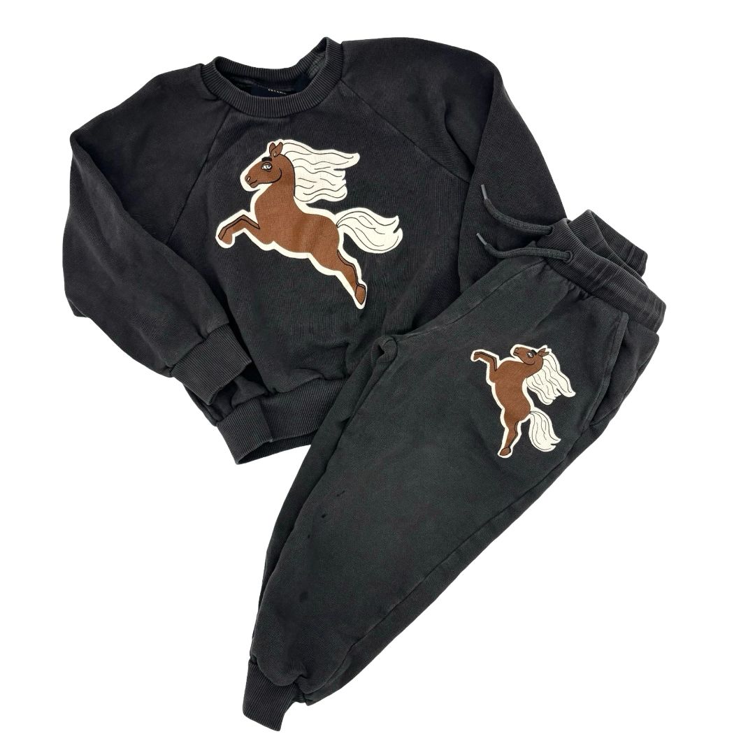 Mini Rodini black horse set, 1.5 - 3 years  Minissentials
