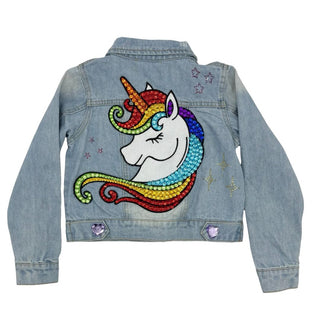 Lola & The Boys denim jacket w/unicorn & gems, 4 years