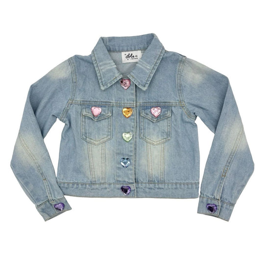 Lola & The Boys denim jacket w/unicorn & gems, 4 years