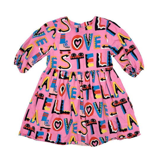 Stella McCartney pink Love graffiti dress, 3 years