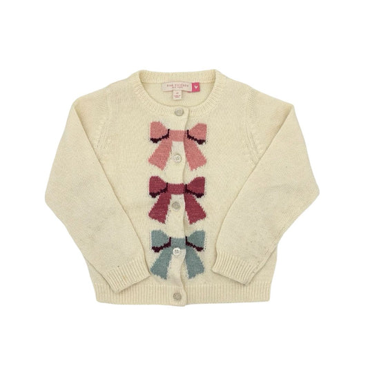 Pink Chicken white bow cardigan, 3 years
