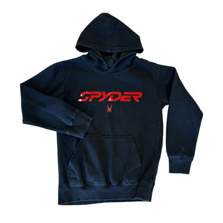Spyder Black w/red logo hoody, 10-12 years (medium)