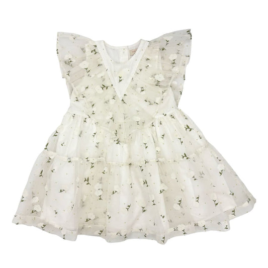 Pink Chicken white floral dress, 3 years
