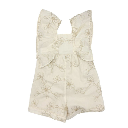 Zara ream/gold floral short romper, 4 years