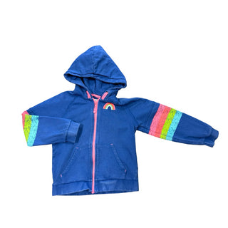 Hatley Blue rainbow full zip hoody, 7 years