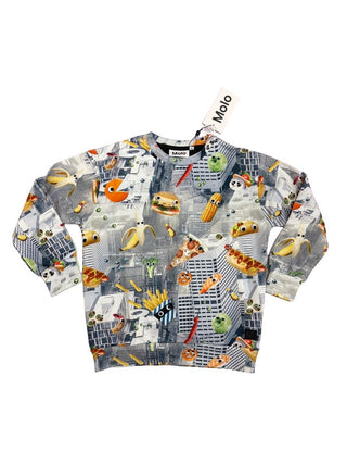 Molo Fun and Fast Food City Print Sweatshirt - New With Tags, 8 years