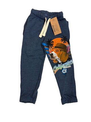 Californian Vintage Navy Sweatpants with Detective Dog Graphics - New With Tags, 2 years