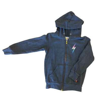 Aviator Nation black w/rainbow lightning bolt, 8 years