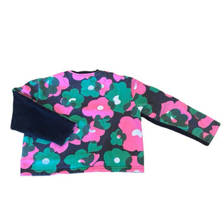 Stella McCartney black/floral sweatshirt w/small hole, 8 years