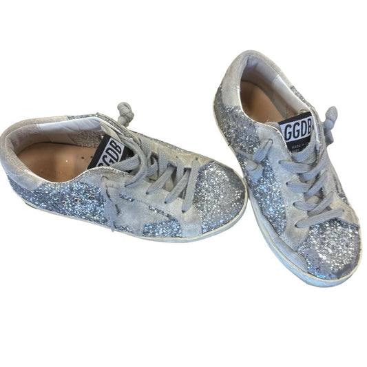 Golden Goose Glitter Upper Suede Star & Heel silver/ice, euro 30 little kid