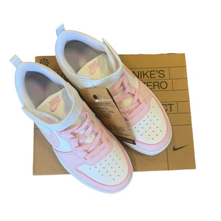 Nike new in box baby pink/white dunk low, 2 big kid