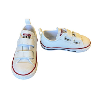 Converse white Chuck Taylor pleather, 8 little kid