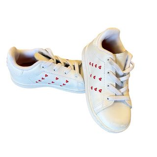 Stan Smith white w/red hearts runners, 7 little kid