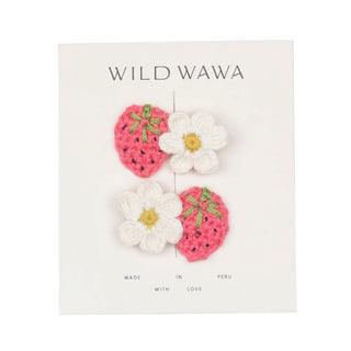 Wild Wawa Crochet Clip Set in Strawberry Daisy New with Tags, O/S