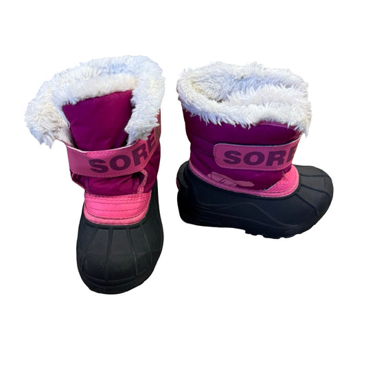 Sorel tropical pink/deep blush Snow Commander boot, 8 little kid