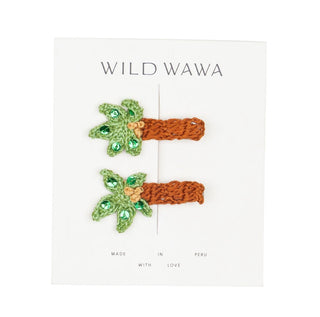 Wild Wawa Crochet Clip Set in Palm New with Tags, O/S