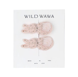 Wild Wawa Crochet Clip Set in Pink Bunny New with Tags, O/S