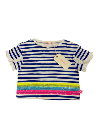 Billieblush Stripe Ruffle and Sequin Tee - New With Tags, 3 years