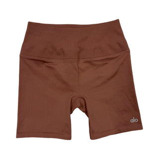 Alo Terracotta rubbed biker shorts, S