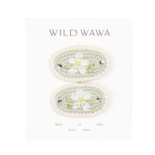 Wild Wawa Crochet Clip Set White Daisy New with Tags, O/S