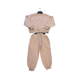 Play by Rylee + Cru Peach crewneck sweatshirt/pant sweat set, 8-9 years