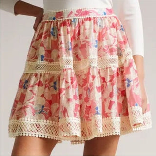 Ted Baker Tabitha pink floral tiered skirt, 1