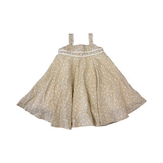 Le Guignol Tan linen dress w/bow tie in back, 2 years