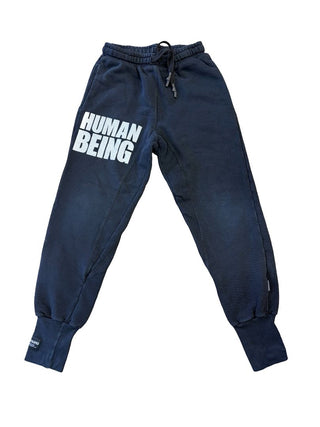 Nununu Black Sweatpants with "Human Being", 10-12 years
