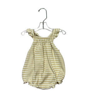 Quincy Mae Yellow/cream stripped tank onesie, 3-6 months