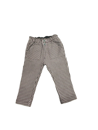 Zara Burgundy and White plaid pants, 12-18 moths