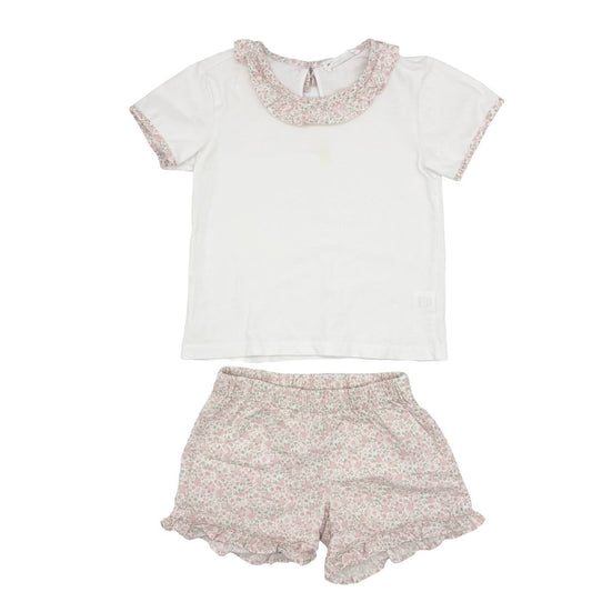 Minnow tshirt/floral short set, 2 years