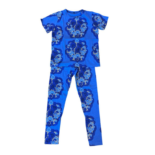 Mini Rodini purple floral tshirt/legging set, 8-9 years