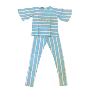 The Middle Daughter turquiose/pink tshirt/pant set, 7-8 years