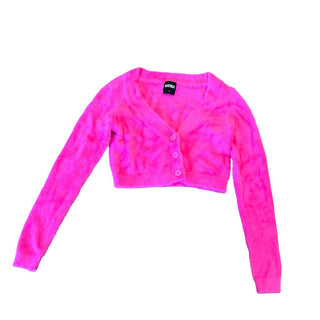 Katie J hot pink crop cardigan, small