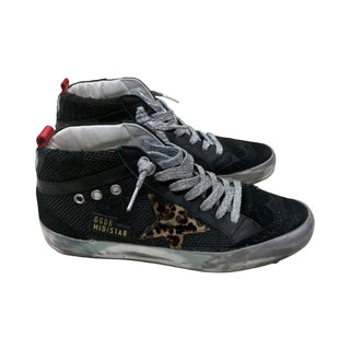 Golden Goose Mid Star Net Upper Leopard Horsey Star Sneakers, Euro 37 women’s