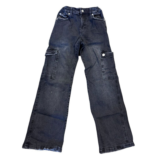 Zara black cargo denim jeans, 11-12 years