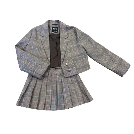 Zara checkered jacket/skirt set, 9-10 years