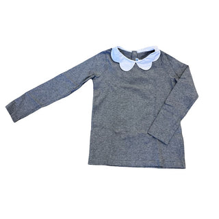 Jacadi grey long sleeve w/peter pan collar, 8 years
