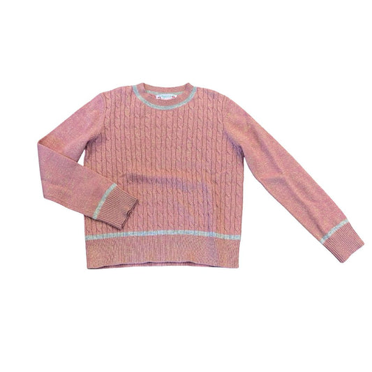 Bonpoint pink /gold cable knot sweater, 10 years