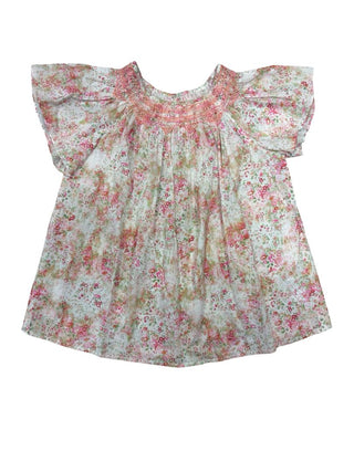 Bonpoint Floral Blouse with Smocking, 10 years
