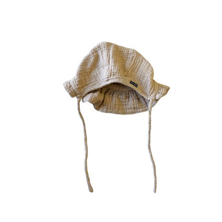 Elodie Beige Baby Bonnet Hat, 6-12 months