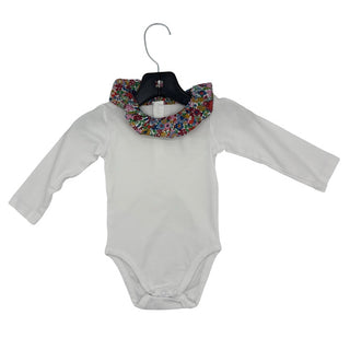 Jacadi White onesie w/floral collar, 12 months