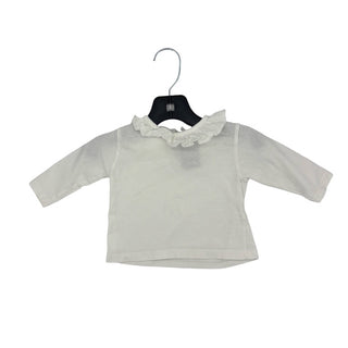 Zara White collared long sleeve, 1-3 months