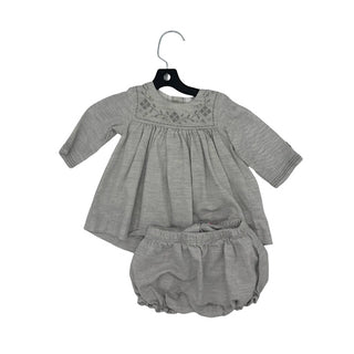 Petit Bateau Grey dress w/bloomers, 3 months